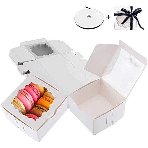Details about   Thalia 60 Pack White Bakery Boxes with Window Pastry Donut Boxes for Pastries 